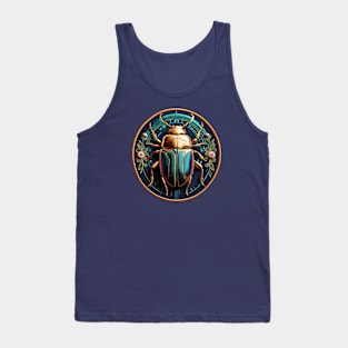 Iridescent Beetle Embroidered Patch Tank Top